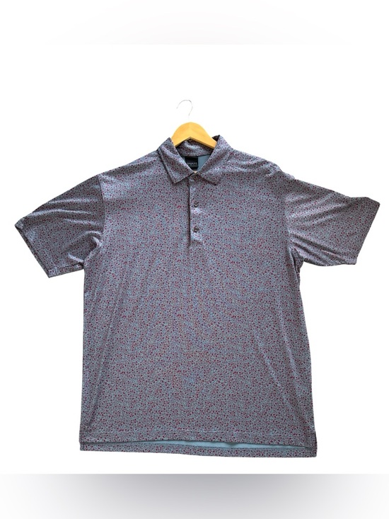 Other - Dunning Golf Polo Shirt Mens XL Blue Red Pattern Performance Stretch NWOT